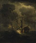 Peter Monamy Loss of HMS Victory, 4 October 1744 oil on canvas